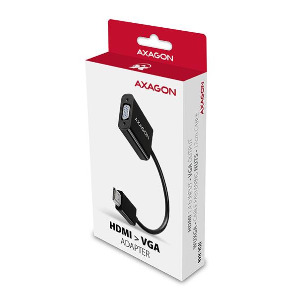 ec678cb3-c84d-444c-af28-92663180fe1c Adapteris AXAGON RVH-VGN, HDMI - VGA, matomas iš šono