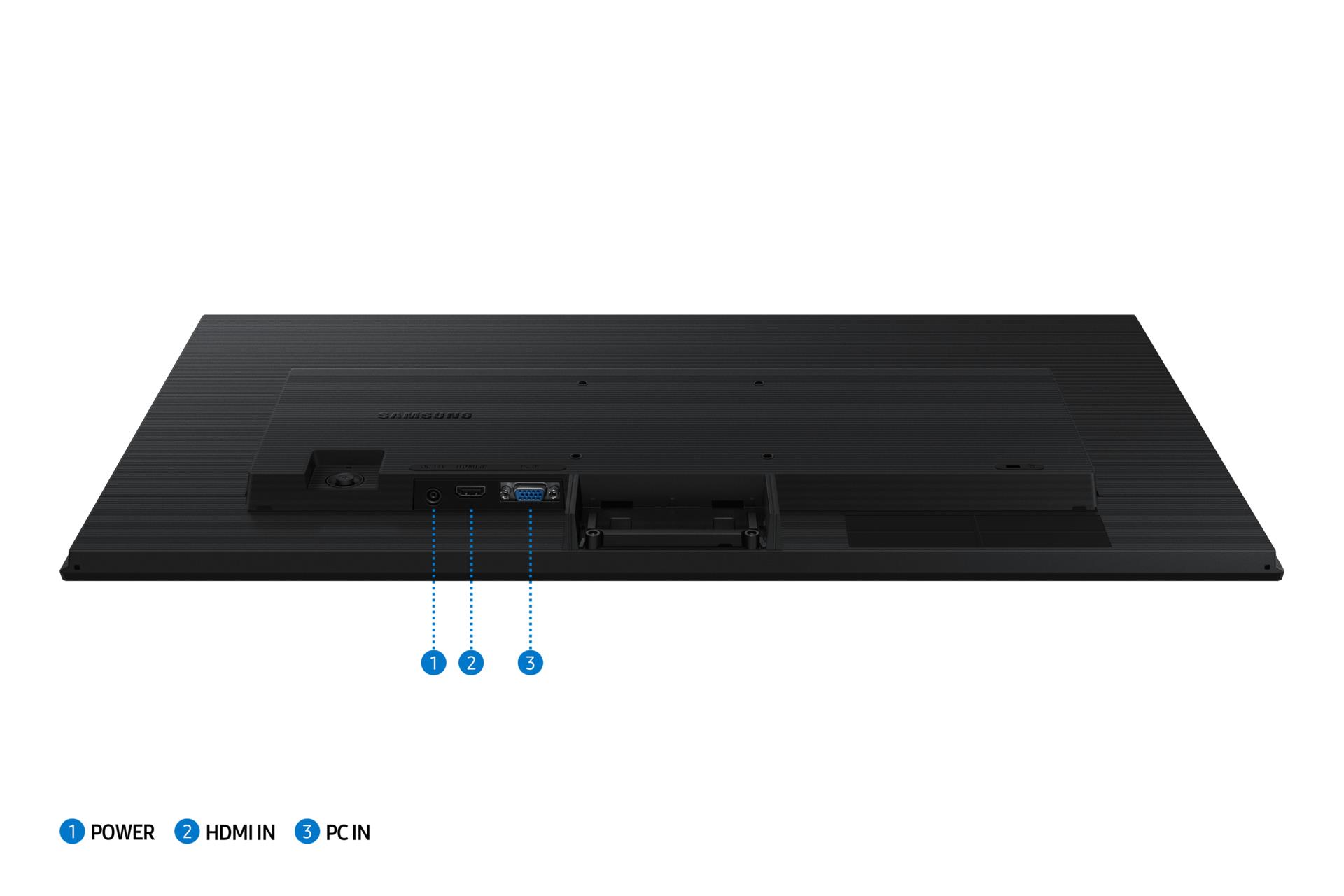 ef2ec071-8f67-4e25-9928-1fc8557b207d Monitorius Samsung LS27D300GAUXEN, matomas iš šono, rodo HDMI prievadą