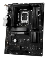 Motininė plokštė ASRock B860 PRO-A WIFI, vaizdas iš šono su jungčių išdėstymu