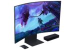 Monitorius Samsung LS55CG970NUXDU, šoninis vaizdas su HDMI prievadais