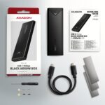 AXAGON EEM2-UB2 metal box, close-up view of USB-C connector