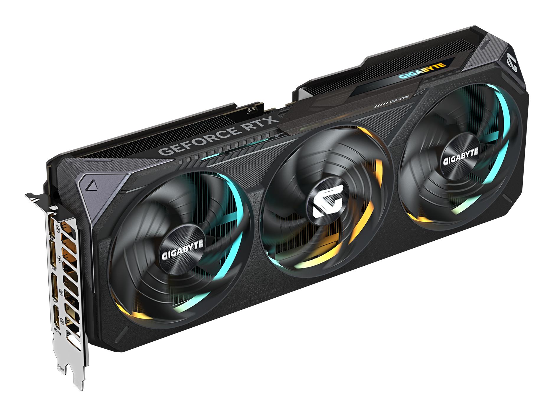 21cc9e80-fc3d-4f9c-97f5-17fbddf9b666 Vaizdo plokštė Gigabyte GeForce RTX 5070 GAMING OC 12G, šoninis vaizdas