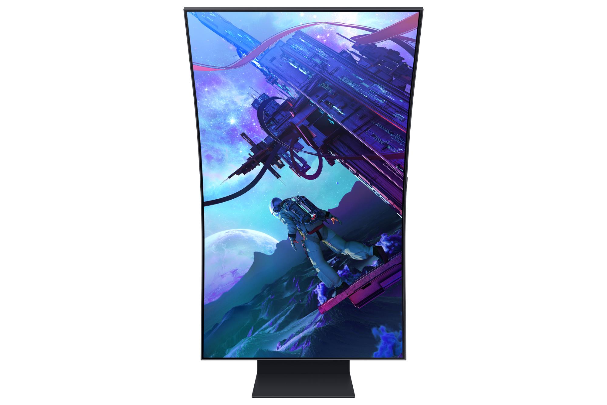 27599f66-6ff4-4db9-8e0a-e4e392a4603b Monitorius Samsung LS55CG970NUXDU, šoninis vaizdas su HDMI prievadų išdėstymu