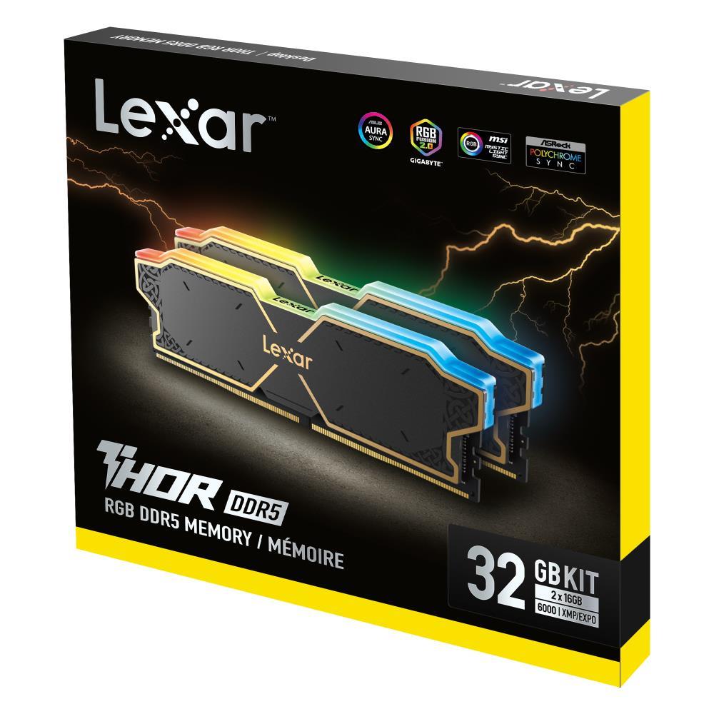 31557296-ac4f-499f-ae3c-003422192c38 Lexar THOR DDR5 atmintis, 32 GB, 6000 MHz, uždengta RGB apšvietimu