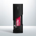 AXAGON EEM2-UB2 metalinė dėžutė, matoma iš šono, su USB-C jungtimi