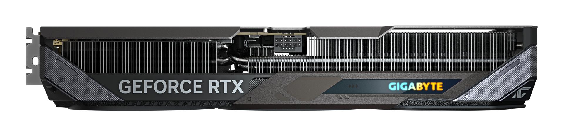 3b98dc04-803c-46ce-a22f-6f62a92f2295 Vaizdo plokštė Gigabyte GeForce RTX 5070 GAMING OC 12G, matoma iš šono