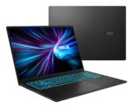 Nešiojamas kompiuteris Asus Vivobook 16 V3607VU-RP059W, matomas iš šono, su atidarytu ekranu