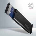 AXAGON EEM2-SB2 metal box, top view showing USB-C port and ventilation