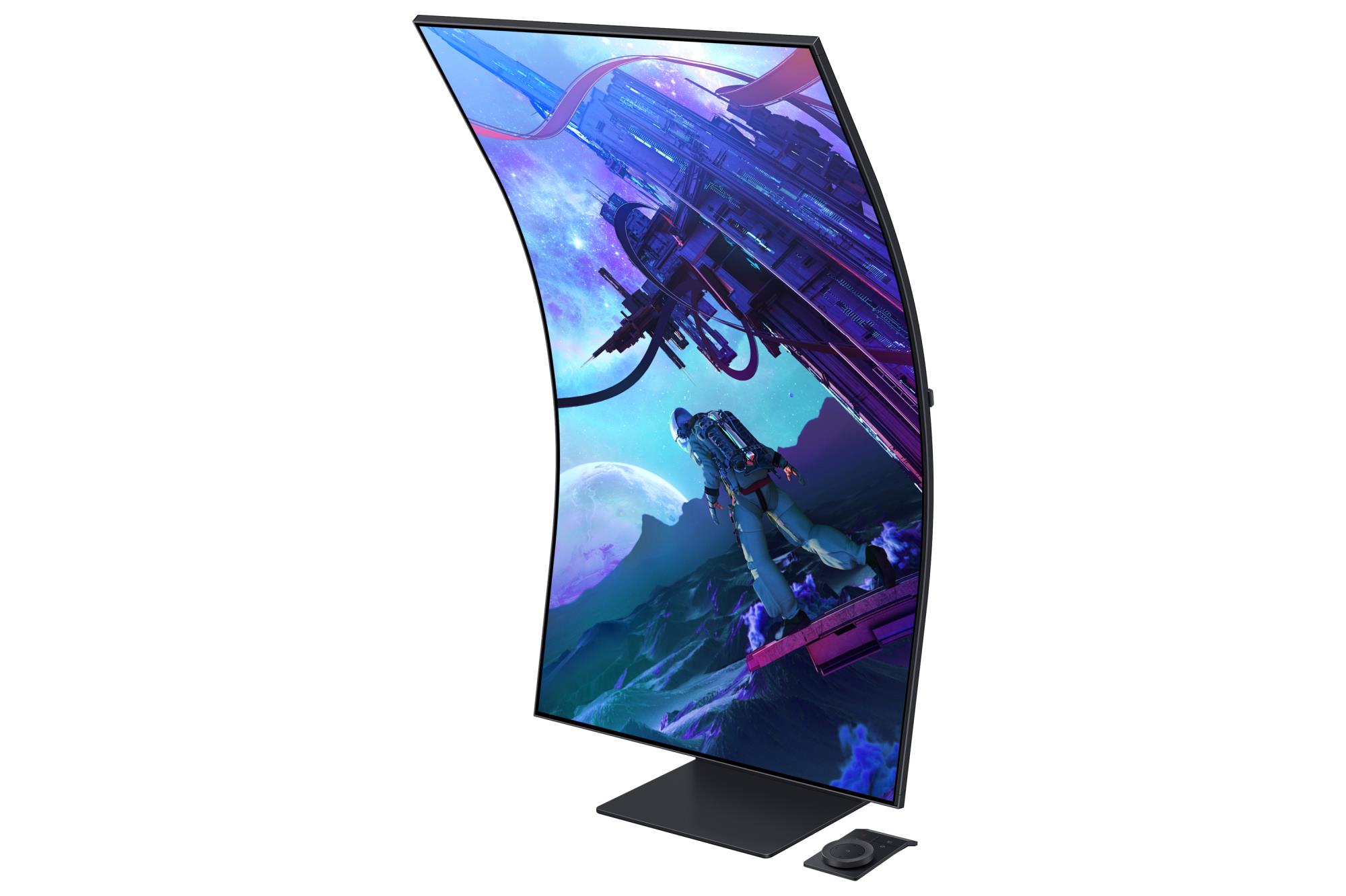 5d2ee8b8-3709-4c6e-b4d3-70a18a2e2c03 Monitorius Samsung LS55CG970NUXDU, šoninis vaizdas su HDMI prievadais