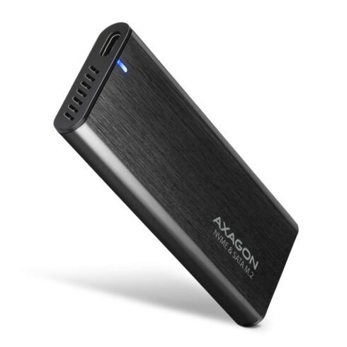 AXAGON EEM2-SB2 išorinis metalinis korpusas M.2 NVMe ir SATA SSD diskams