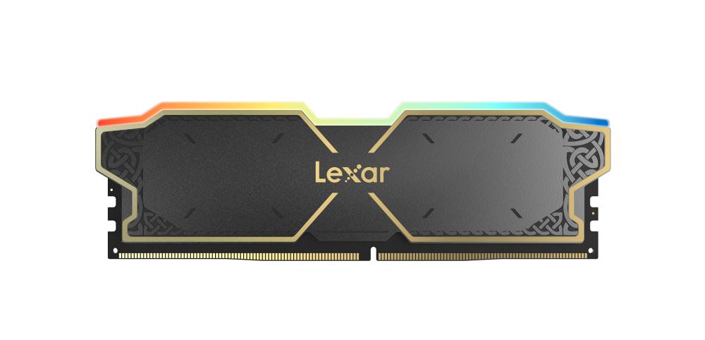 6e3f1226-0a96-4100-b043-6c61cf3ff39e Lexar THOR DDR5 32 GB atmintis, artimas vaizdas su RGB apšvietimu