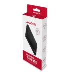 AXAGON EE25-SLC SSD/HDD dėžutė, matoma iš šono su USB-C jungtimi