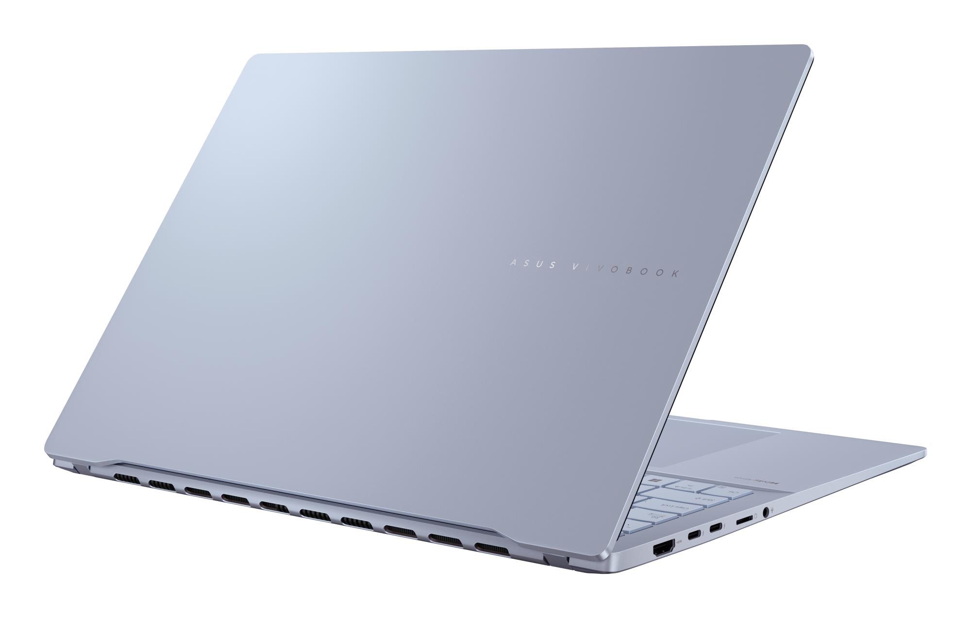 7971e893-b57a-4d07-bc7c-3d2ad0d92def Nešiojamas kompiuteris Asus Vivobook S 16, matomas iš šono, su atidarytu ekranu