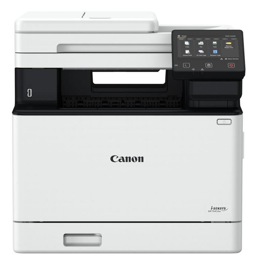 ab091d9a-9473-4446-a074-d5d43d4a0ba5 Canon i-SENSYS MF750 spausdintuvas, matomas iš šono su atidarytomis durelėmis