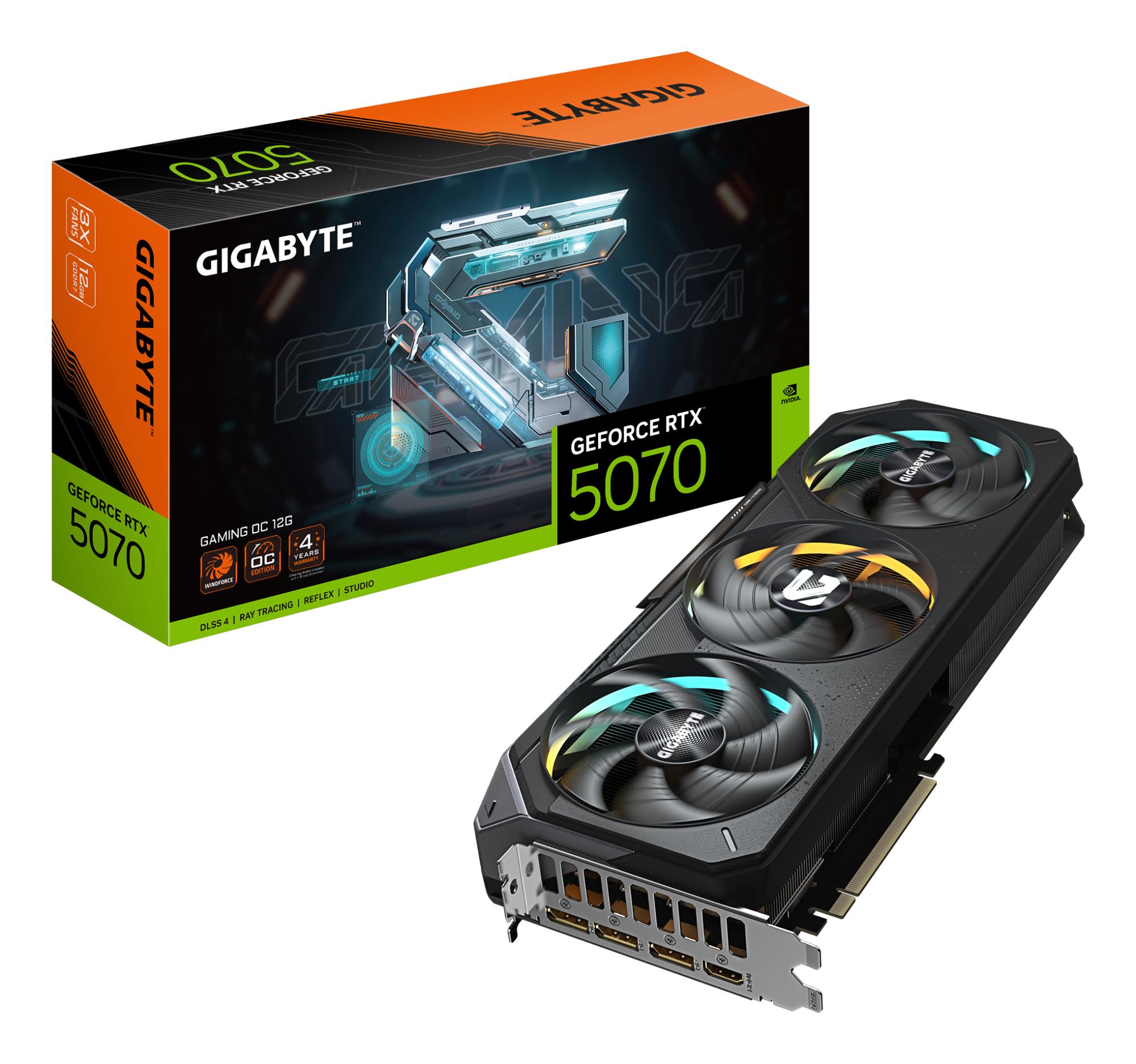 b0dad30f-2d4f-49e2-a047-49661f681e92 Gigabyte GeForce RTX 5070 GAMING OC 12G su 12 GB GDDR7 atmintimi
