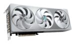 Vaizdo plokštė Gigabyte GeForce RTX 5070 AERO OC 12G, šoninis vaizdas su HDMI ir DisplayPort prievadais