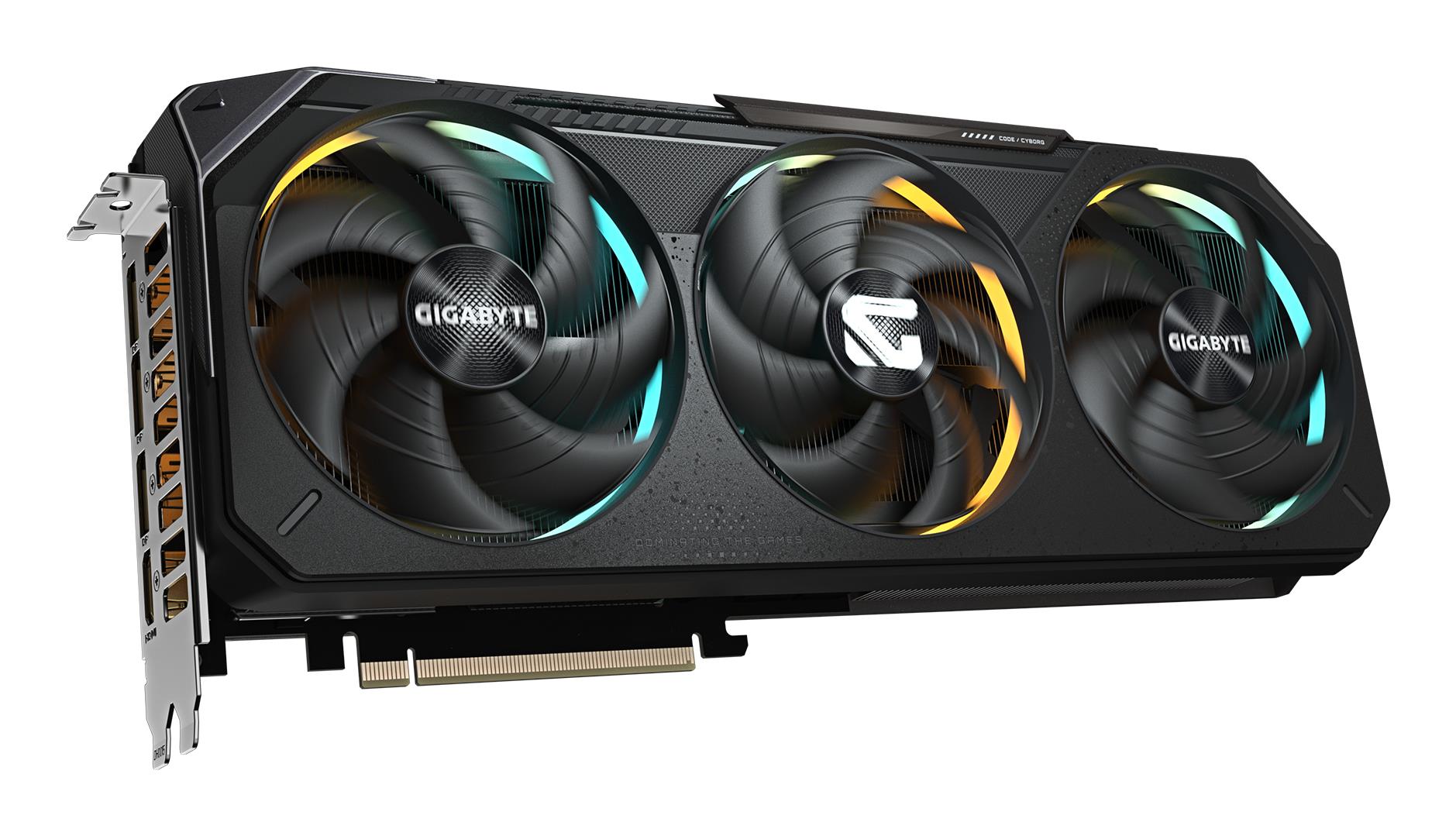 e1ba5005-b121-43e4-a82a-acf5f922b2c7 Vaizdo plokštė Gigabyte GeForce RTX 5070 GAMING OC 12G, šoninis vaizdas