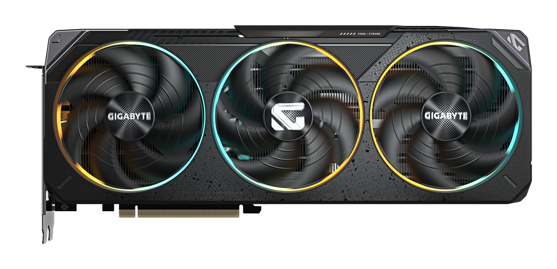 fcaa2898-ad91-48f8-a31e-18ba5e75ecd9 Vaizdo plokštė Gigabyte GeForce RTX 5070 GAMING OC 12G iš šono, rodo jungtis