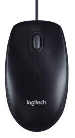 Pelė Logitech M90, laidinė, USB Type-A jungtis, juoda spalva, iš šono