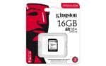 SD kortelė su 16 GB talpa, matoma iš šono