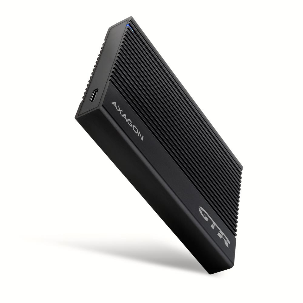 1687f548-2105-4e59-b728-aaa57559e4b9 AXAGON EE25-GTR USB-C 10Gbps RIBBED dėžutė 2.5" SSD/HDD