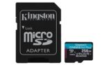 Kingston Canvas Go! Plus 256 GB microSD kortelė, UHS-I, A2 klasė