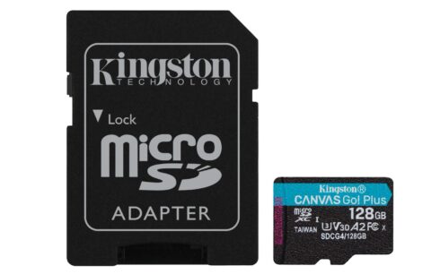 Kingston Canvas Go! Plus 128 GB microSD su UHS-I U3 ir V30 klasėmis