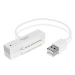Adapterio atidarymas su 2.5" SATA disko montavimo detalių vaizdu