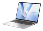Nešiojamas kompiuteris Asus Vivobook 16, šoninis vaizdas, matomas klaviatūros apšvietimas