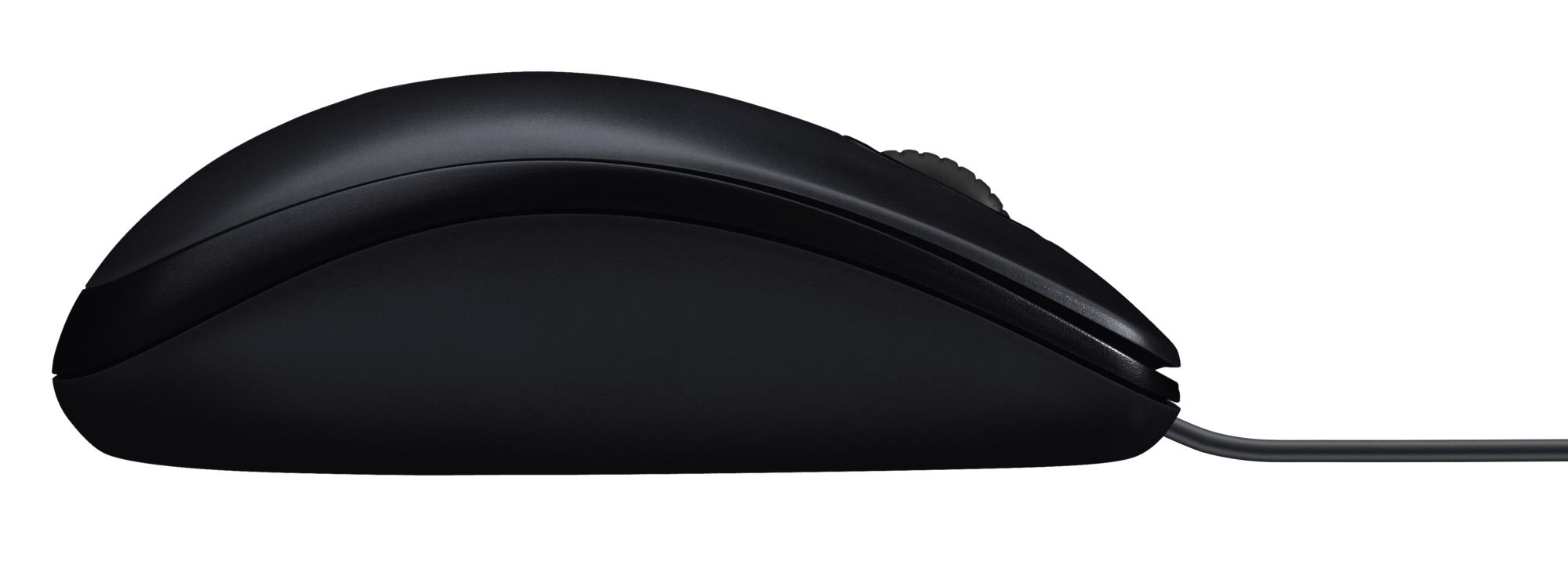 ef9a3845-b03b-405c-b9d6-02eae0cc7d0c Pelė Logitech M90, laidinė, USB Type-A, juoda, šoninis vaizdas