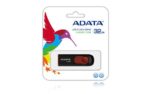 USB atmintinė ADATA C008, juoda/raudona, su ištraukiamu jungtimi