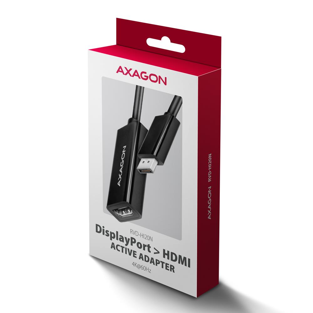 222a7e37-bec1-41ec-9462-560a2ec39c05 Adapteris AXAGON RVD-HI20N, vaizdas iš šono su jungtimis