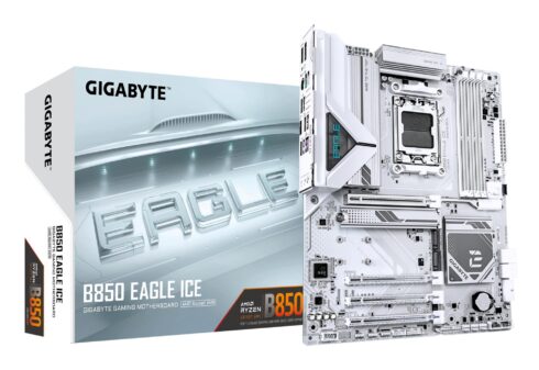 Gigabyte B850 EAGLE ICE su AMD procesoriaus lizdu AM5 ir DDR5 atmintimi