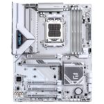 Motininė plokštė Gigabyte B850 EAGLE WF7 ICE, šoninis vaizdas su jungtimis