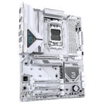 Motininė plokštė Gigabyte B850 EAGLE WF7 ICE, šoninis vaizdas su jungtimis