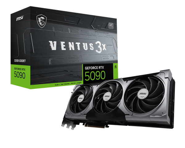 600 MSI GeForce RTX 5090 Ventus 3X OC su 24 GB atminties