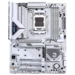 Motininė plokštė Gigabyte B850 EAGLE ICE, šoninis vaizdas su jungčių išdėstymu