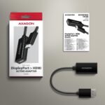Adapterio RVD-HI20N su DisplayPort ir HDMI jungtimis, matomas iš šono