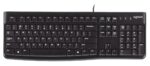 Klaviatūra LOGITECH K120, šoninis vaizdas, matomi F-klavišai ir numerių klaviatūra