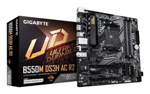 Gigabyte B550M DS3H AC R2 su AMD procesoriaus lizdu AM4 ir DDR4 DIMM atmintimi