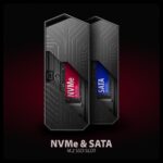 USB-C 10Gbps M.2 NVMe ir SATA SSD GAME M.2 dėžutė, šoninis vaizdas