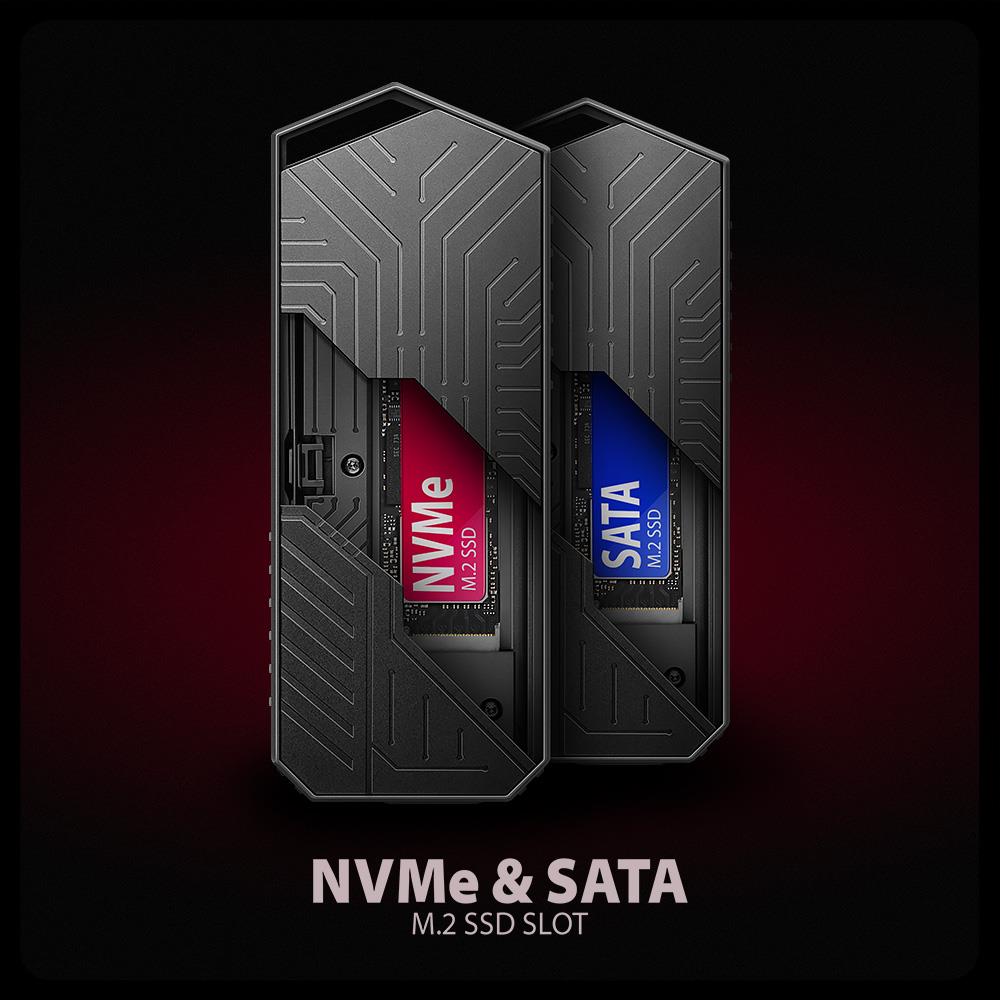 c83d4019-1818-4c7d-aa78-ad0f6145b726 USB-C 10Gbps M.2 NVMe ir SATA SSD GAME M.2 dėžutė, šoninis vaizdas