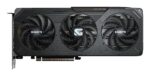 Vaizdo plokštė Gigabyte Radeon RX 9060 XT su matomais HDMI ir DisplayPort prievadais