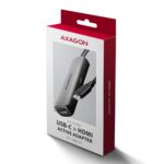 Adapteris AXAGON RVC-HI8KPD, matomas iš šono su prijungtu HDMI kabeliu