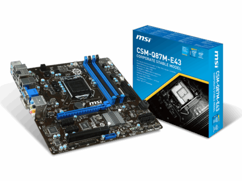 Pagrindinė plokštė MSI CSM-Q87M-E43 (Atnaujinta)