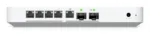 Ubiquiti Cloud Gateway Fiber, viršutinio kampo vaizdas su RJ-45 prievadais