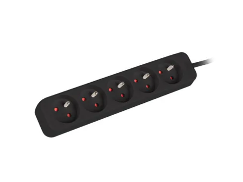 Lanberg Cable Power Strip, 5X French Outlets Quality-Grade Copper, 3 m | PS0-05E-0300-BK