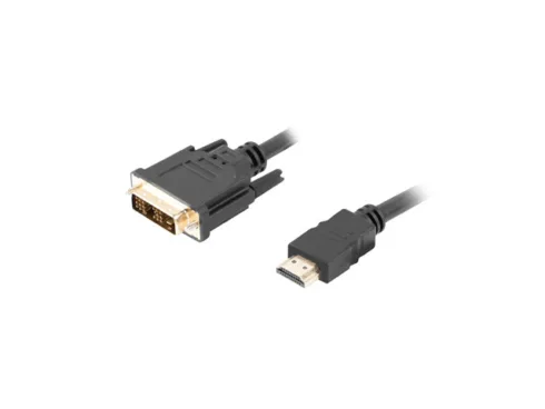 Lanberg HDMI to DVI-D Cable, Single Link with Gold-Plated Connectors | CA-HDDV-10CC-0018-BK | HDMI to DVI-D | 1.8 m