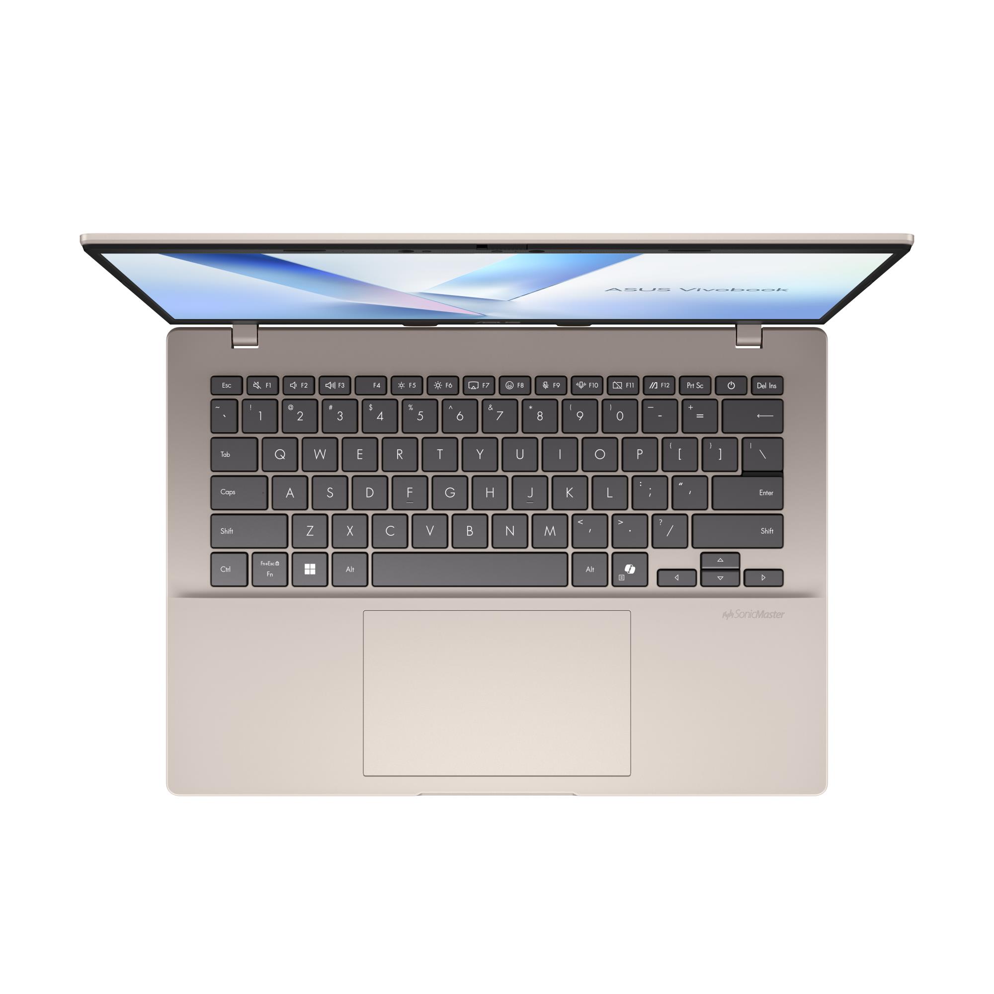 6f0e4af4-7f6e-4396-8304-9c4a1cb69827 Asus Vivobook 14 X1407QA-LY045W | Platinum Gold | 14 " | IPS | WUXGA | 1920 x 1200 pixels | Anti-glare | Snapdragon X | X1 26 100 | 16 GB | LPDDR5X | Solid-state drive capacity 512 GB | Qualcomm Adreno GPU | Windows 11 Home | 802.11ax | Bluetooth version 5.3 | Keyboard language English | Keyboard backlit | Warranty 24 month(s)