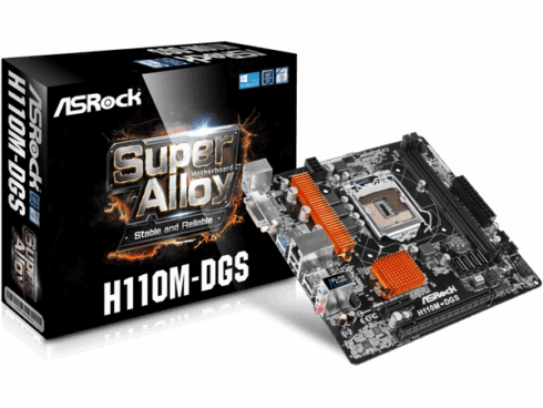Pagrindinė plokštė ASROCK H110M-DGS (Atnaujinta)